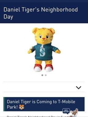 Seattle Mariners-themed Daniel Tiger Plush